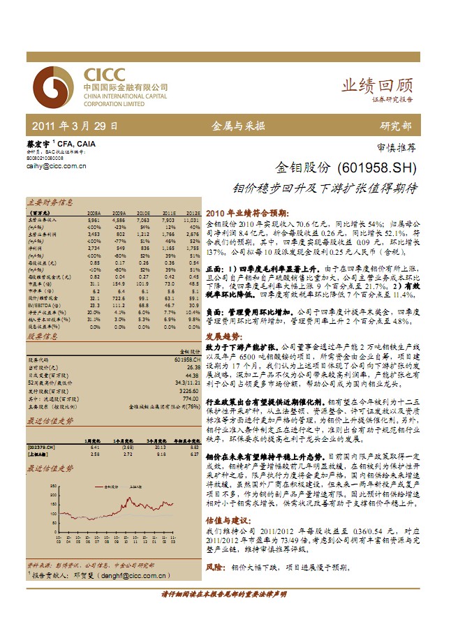 ���f�ɷ�(601958)�f�r(ji��)��(w��n)�����������ΔU(ku��)��ֵ���ڴ�